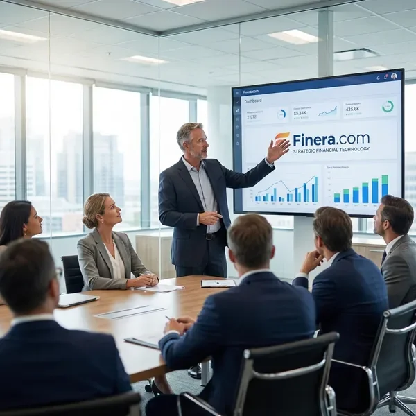 CFO presenting financial strategy with cloud tools